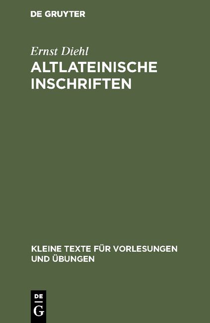 Produktbild: Altlateinische Inschriften