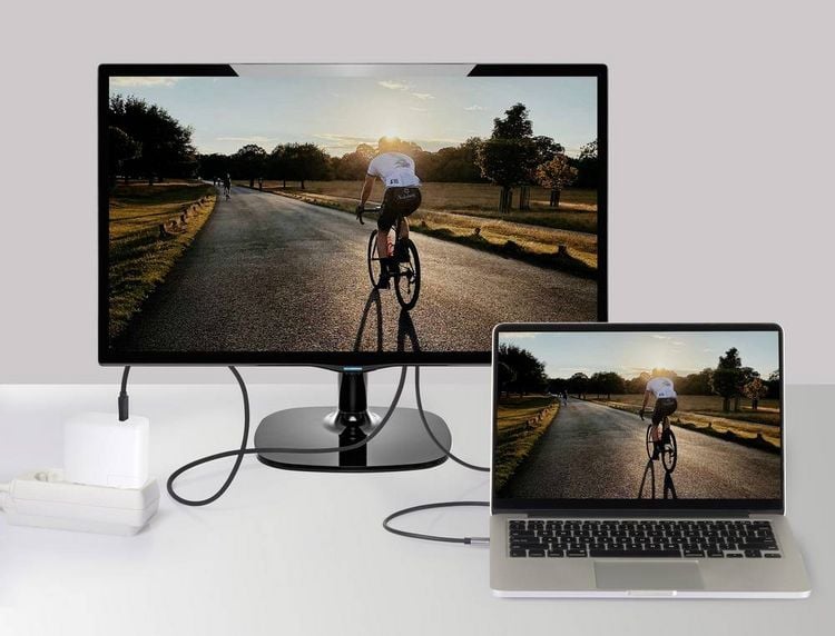 Produktbild: SpeaKa Professional USB-C&reg; / HDMI Adapterkabel USB-C&reg; Stecker, HDMI-A Stecker, USB-C&reg; Buchse 1.00m Schwarz SP-12875852 4K UHD