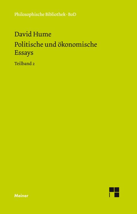 Produktbild: Politische und &ouml;konomische Essays. Teilband 2