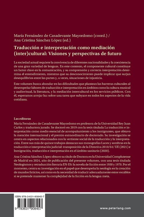 Produktbild: Traducci&oacute;n e interpretaci&oacute;n como mediaci&oacute;n (inter)cultural: Visiones y perspectivas de futuro