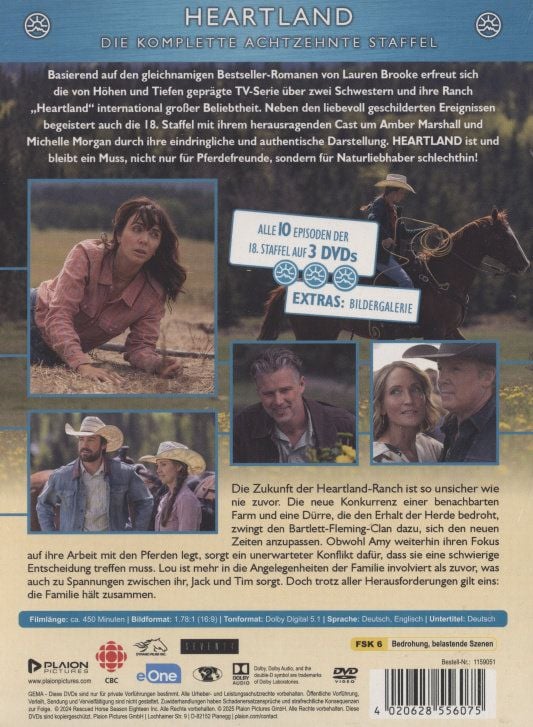 Produktbild: Heartland: Paradies f&uuml;r Pferde - Staffel 18 [3 DVDs]