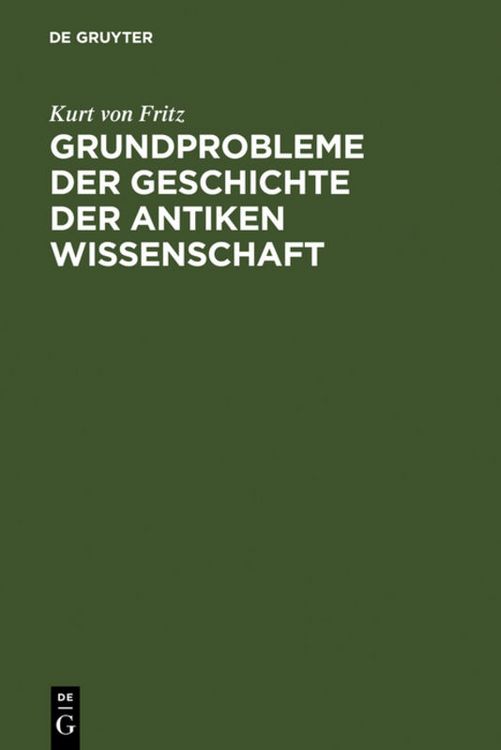 Produktbild: Grundprobleme der Geschichte der antiken Wissenschaft