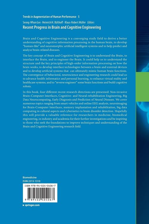 Produktbild: Recent Progress in Brain and Cognitive Engineering