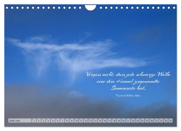 Produktbild: Die Wolken: "Schauspieler der L&uuml;fte" (Wandkalender 2026 DIN A4 quer), CALVENDO Monatskalender