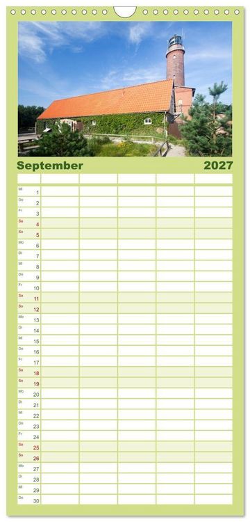 Produktbild: Familienplaner 2027 - Fischland-Dar&szlig;-Zingst - Momente einer Reise mit 5 Spalten (Wandkalender, 21 x 45 cm) CALVENDO