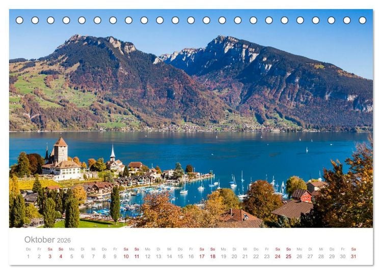 Produktbild: TRAUMZIELE DER SCHWEIZ Impressionen (Tischkalender 2026 DIN A5 quer), CALVENDO Monatskalender