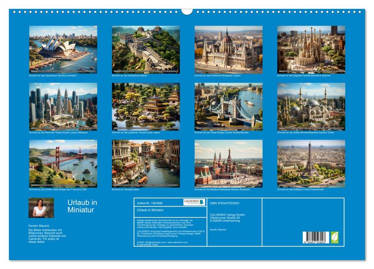 Produktbild: Urlaub in Miniatur (Wandkalender 2026 DIN A2 quer), CALVENDO Monatskalender