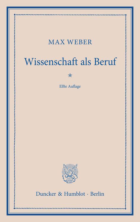 Produktbild: Wissenschaft als Beruf.
