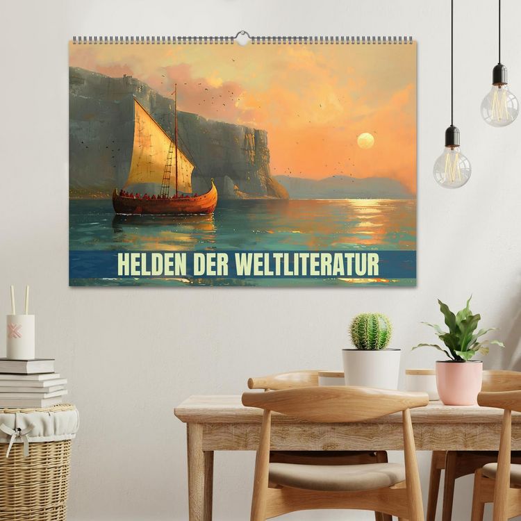 Produktbild: Helden der Weltliteratur (Wandkalender 2026 DIN A2 quer), CALVENDO Monatskalender