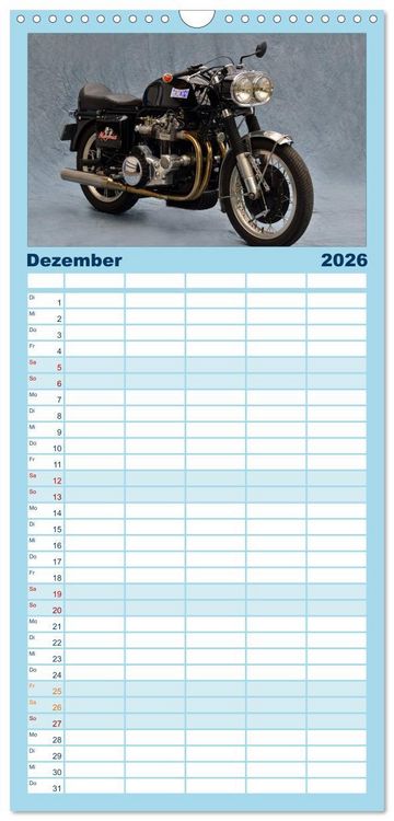 Produktbild: Familienplaner 2026 - Deutsche Motorrad Oldtimer mit 5 Spalten (Wandkalender, 21 x 45 cm) CALVENDO