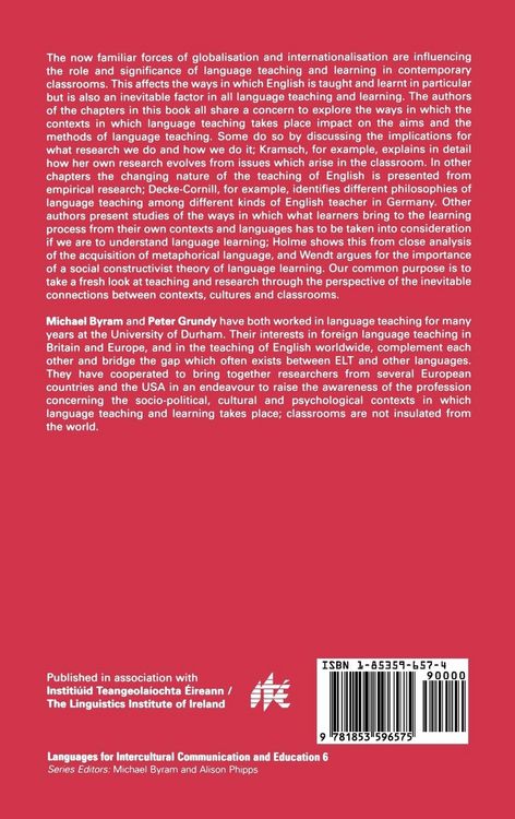 Produktbild: Context and Culture in Language Teaching and Learning