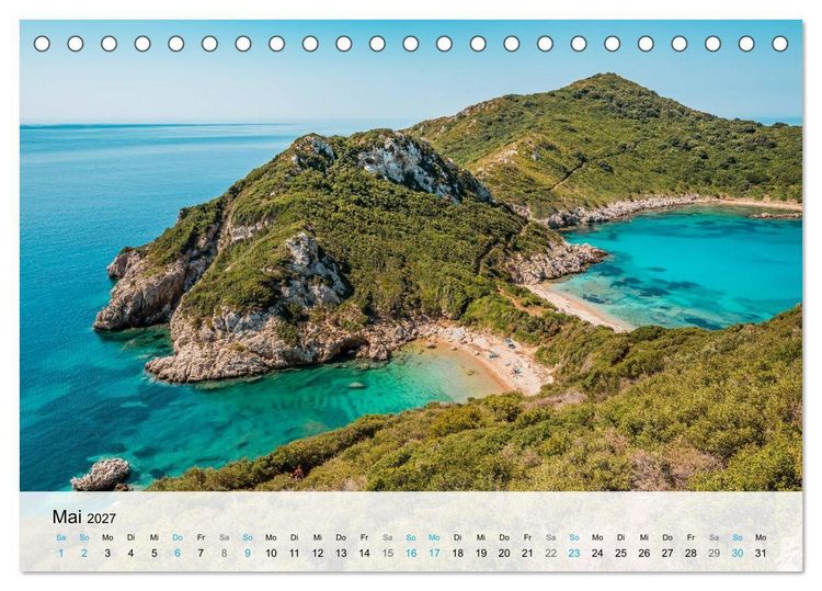 Produktbild: Insel Korfu - Trauminsel im Ionischen Meer (Tischkalender 2027 DIN A5 quer), CALVENDO Monatskalender