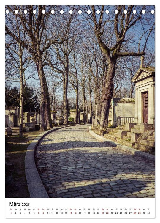 Produktbild: Le Cimeti&egrave;re du P&egrave;re-Lachaise in Paris (Tischkalender 2026 DIN A5 hoch), CALVENDO Monatskalender