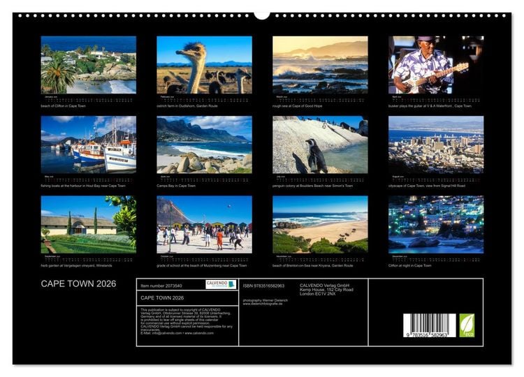 Produktbild: CAPE TOWN 2026 (High Quality Premium Wall Calendar 2026 DIN A2 landscape),CALVENDO 12 Month Wall Calendar