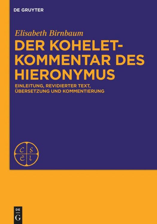 Produktbild: Der Koheletkommentar des Hieronymus
