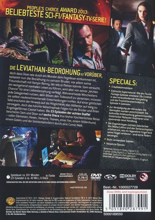 Produktbild: Supernatural - Staffel 8 [6 DVDs]