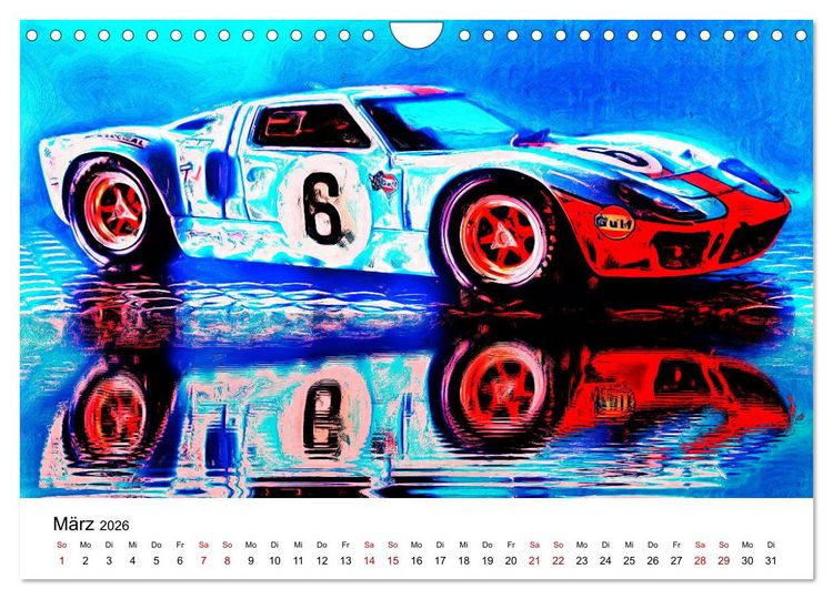 Produktbild: Cars'n'Arts - Digital Artwork von Jean-Louis Glineur (Wandkalender 2026 DIN A4 quer), CALVENDO Monatskalender