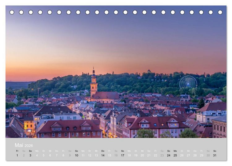 Produktbild: Hugenottenstadt Erlangen 2026 (Tischkalender 2026 DIN A5 quer), CALVENDO Monatskalender
