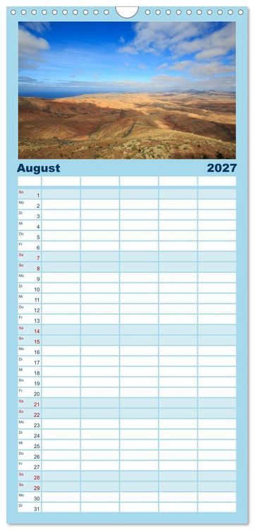 Produktbild: Familienplaner 2027 - Fuerteventura mit 5 Spalten (Wandkalender, 21 x 45 cm) CALVENDO