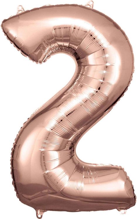 Produktbild: Folienballon Zahl 2 ros&eacute; 50x88cm