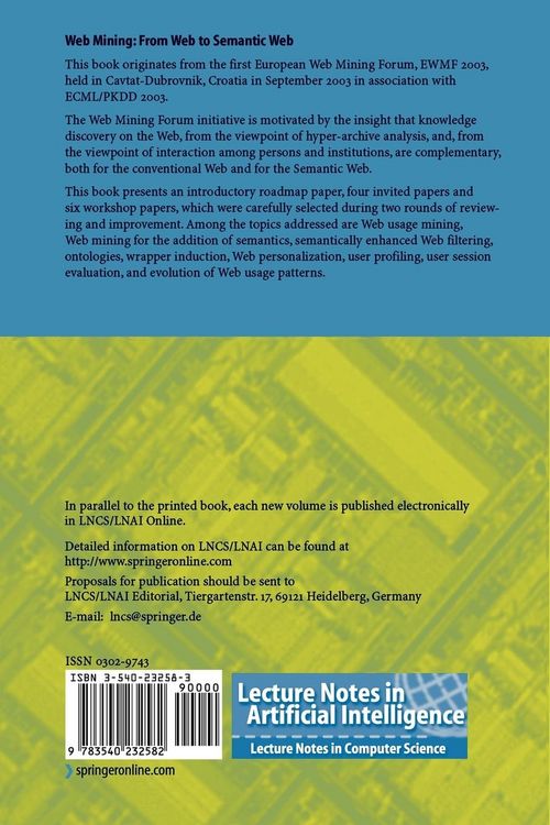Produktbild: Web Mining: From Web to Semantic Web