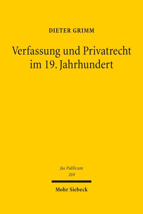 Produktbild: Verfassung und Privatrecht im 19. Jahrhundert