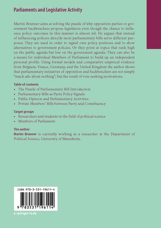 Produktbild: Parliaments and Legislative Activity