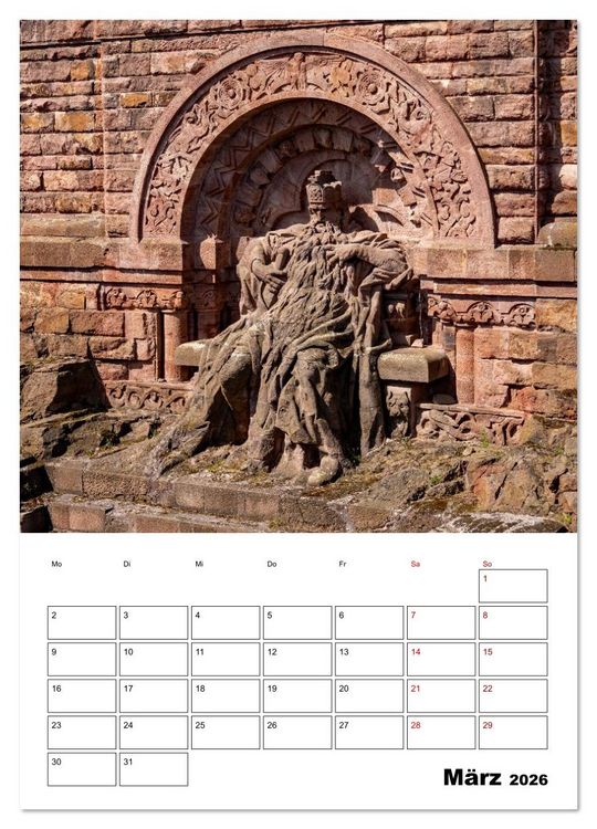 Produktbild: Kyffh&auml;user Denkmal - Terminplaner (Wandkalender 2026 DIN A2 hoch), CALVENDO Monatskalender