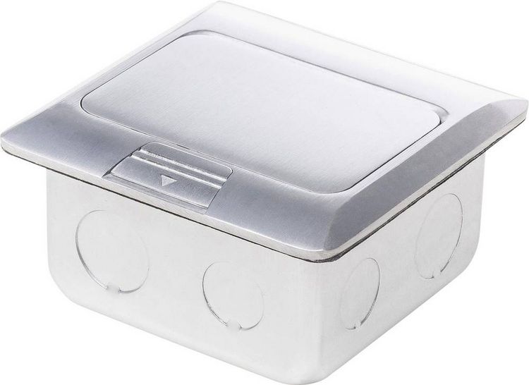 Produktbild: LEDmaxx 105626 1fach Fu&szlig;boden-Einbausteckdose mit Cat5 Buchse IP20 Aluminium