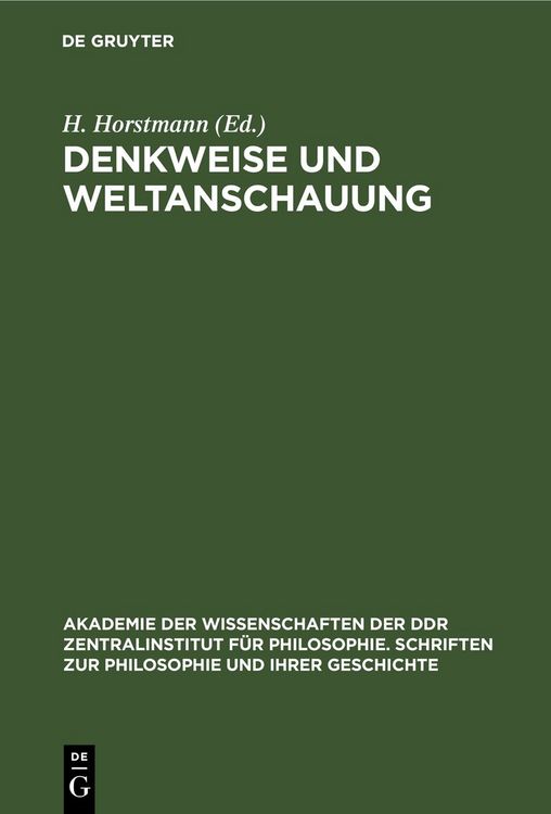 Produktbild: Denkweise und Weltanschauung