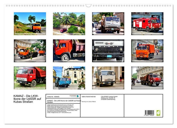 Produktbild: KAMAZ - Die LKW-Ikone der UdSSR auf Kubas Stra&szlig;en (Wandkalender 2026 DIN A2 quer), CALVENDO Monatskalender