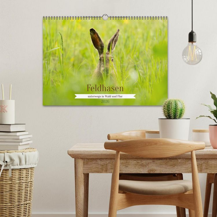 Produktbild: Feldhasen unterwegs in Wald und Flur (Wandkalender 2026 DIN A3 quer), CALVENDO Monatskalender