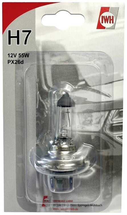 Produktbild: IWH 019355- Halogen Leuchtmittel H7 55W 12V