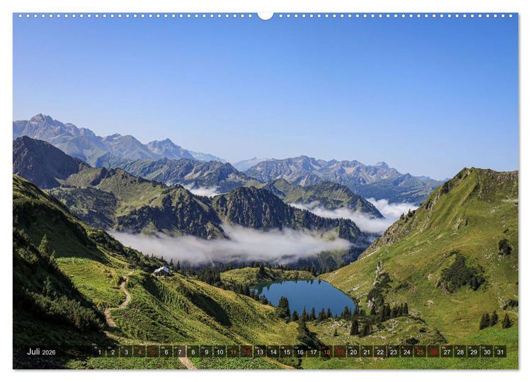 Produktbild: Naturparadies Allg&auml;u - Von Oberstdorf bis F&uuml;ssen (Wandkalender 2026 DIN A2 quer), CALVENDO Monatskalender