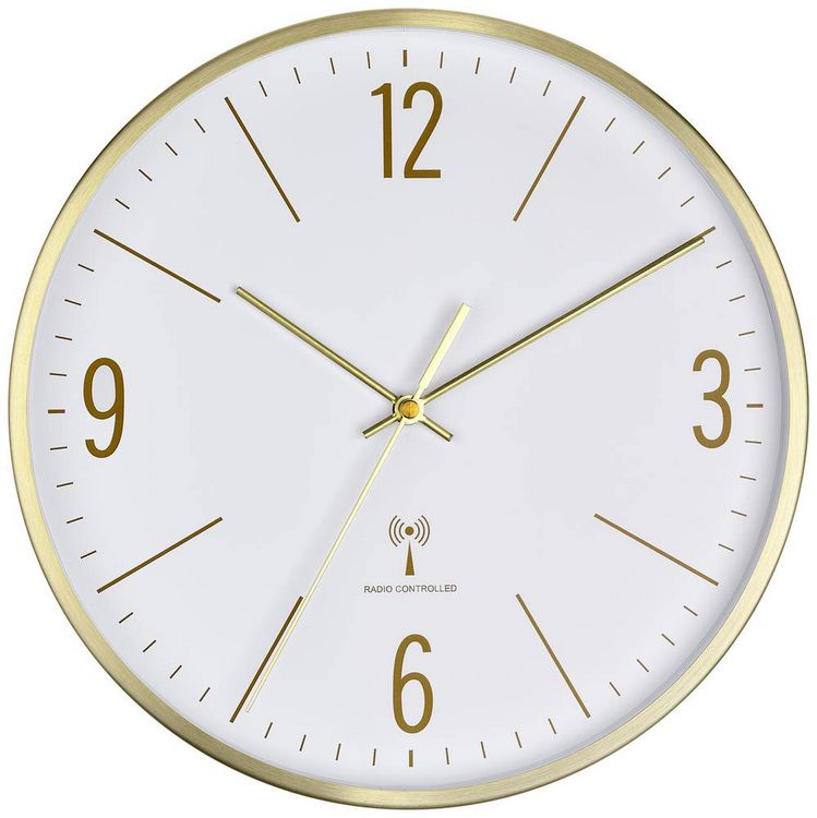 Produktbild: TFA Dostmann 60.3534.53 Funk Wanduhr 30mm x 4.5mm x 30mm Gold