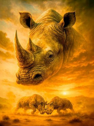 Produktbild: CALVENDO Puzzle Urgewalt Afrikas - Breitmaulnashorn im Portr&auml;t | 1000 Teile Lege-Gr&ouml;&szlig;e 64x48cm Foto-Puzzle f&uuml;r gl&uuml;ckliche Stunden