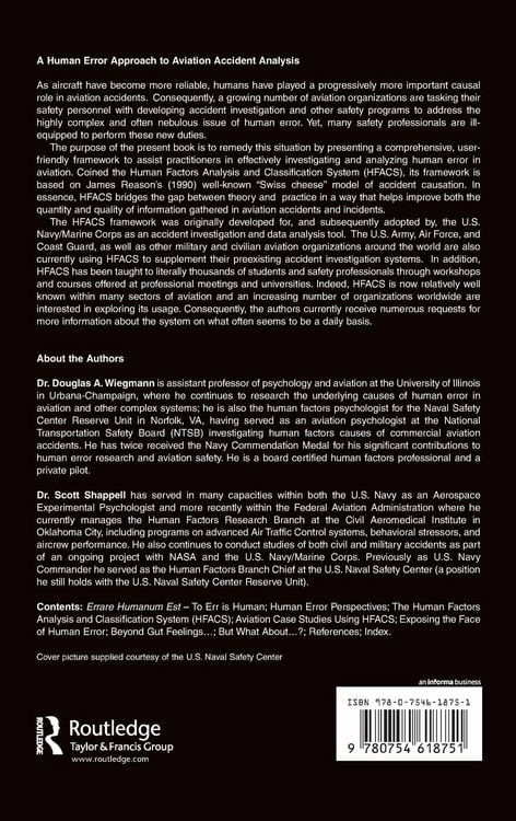 Produktbild: A Human Error Approach to Aviation Accident Analysis