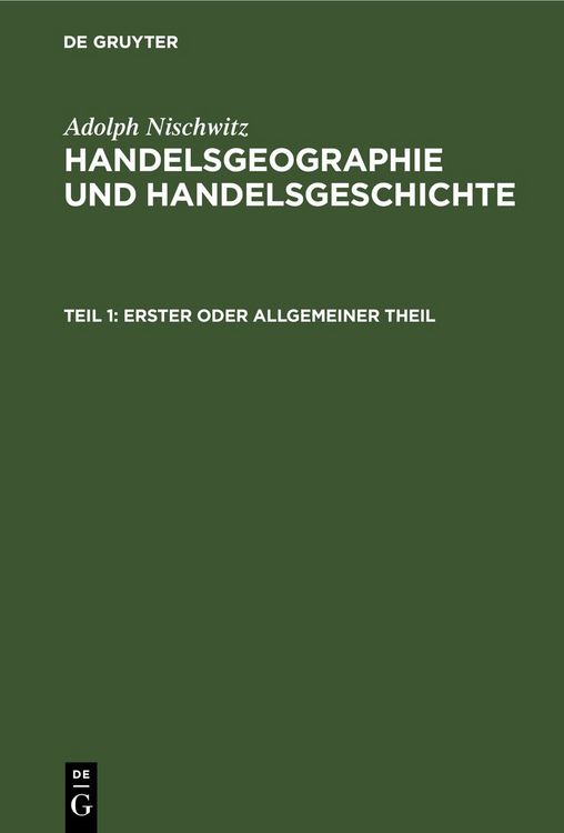 Produktbild: Erster oder allgemeiner Theil