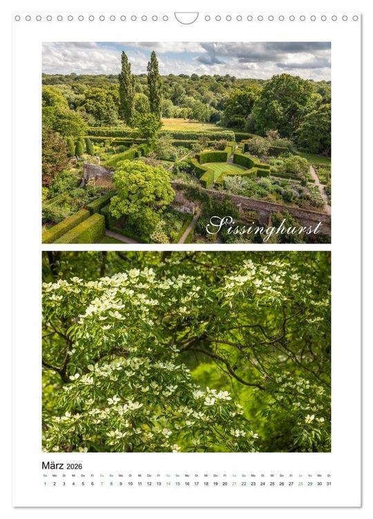 Produktbild: Gartenparadiese in England (Wandkalender 2026 DIN A3 hoch), CALVENDO Monatskalender