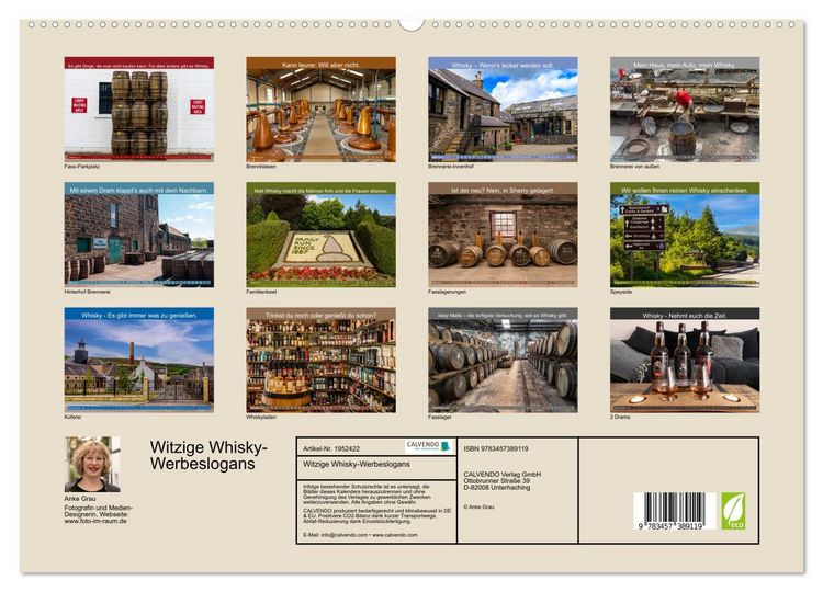 Produktbild: Witzige Whisky-Werbeslogans (hochwertiger Premium Wandkalender 2026 DIN A2 quer), Kunstdruck in Hochglanz