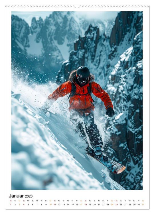 Produktbild: Snowboarden - coole Tage (Wandkalender 2026 DIN A2 hoch), CALVENDO Monatskalender