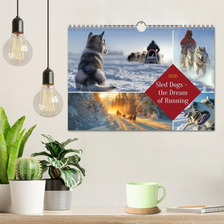 Produktbild: Sled Dogs - the Dream of Running (Wall Calendar 2026 DIN A4 landscape), CALVENDO 12 Month Wall Calendar