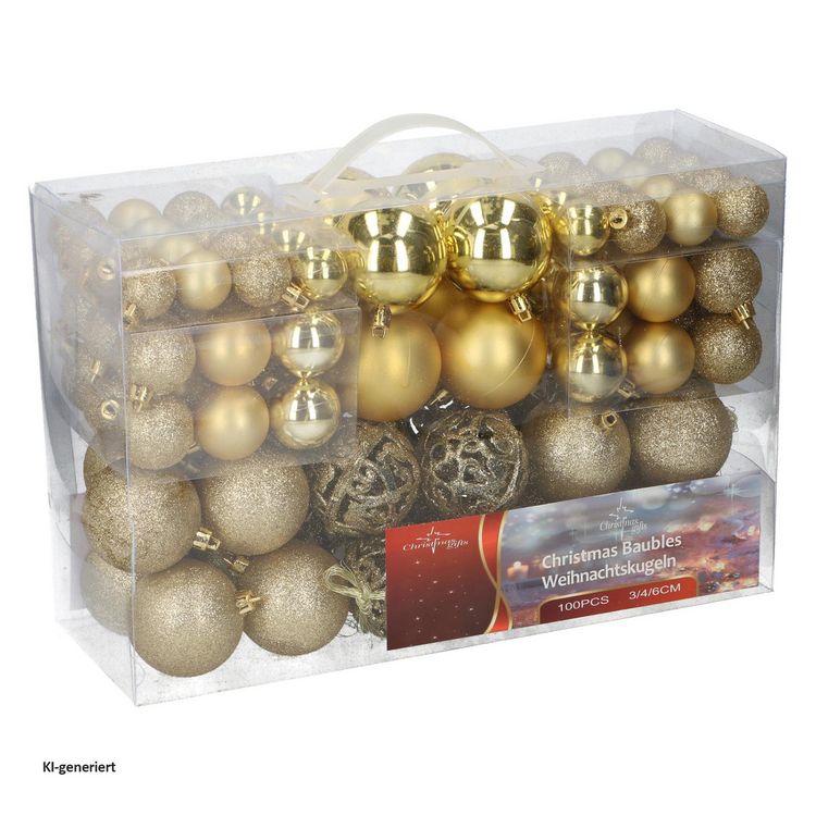 Produktbild: HTI-Living Weihnachtskugel Set, 100 St&uuml;ck Gold Weihnachtskugel Set, 100 St&uuml;ck Gold