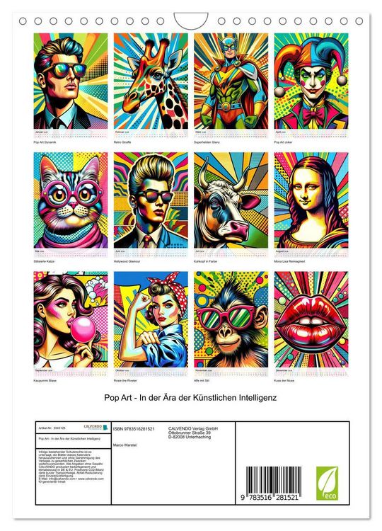 Produktbild: Pop Art - In der &Auml;ra der K&uuml;nstlichen Intelligenz (Wandkalender 2026 DIN A4 hoch), CALVENDO Monatskalender
