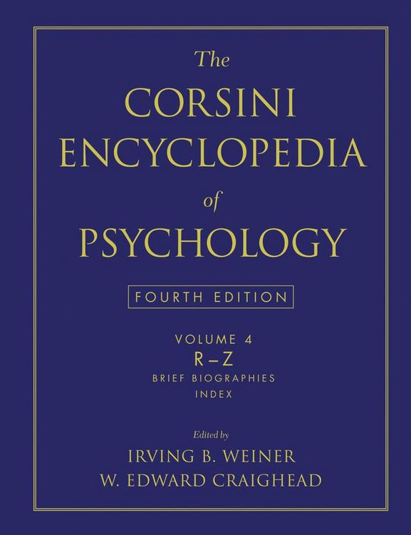 Produktbild: The Corsini Encyclopedia of Psychology, Volume 4