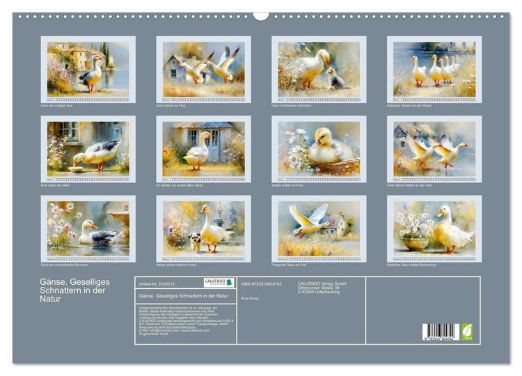 Produktbild: G&auml;nse. Geselliges Schnattern in der Natur (Wandkalender 2027 DIN A2 quer), CALVENDO Monatskalender
