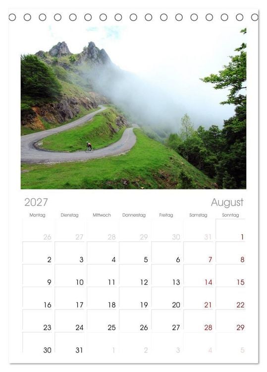 Produktbild: Tischplaner 2027 - Pyren&auml;enp&auml;sse mit dem Rennrad 2027 (A5 Tischkalender zum Aufstellen) CALVENDO