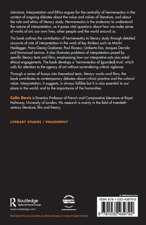 Produktbild: Literature, Interpretation and Ethics