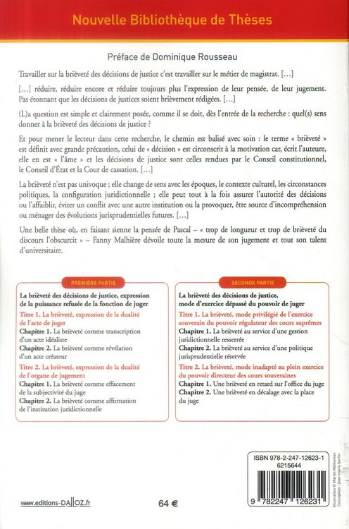 Produktbild: La Brievete des Decisions de Justice; Contribution a l Etude des