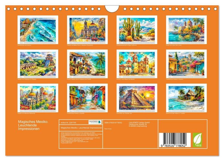 Produktbild: Magisches Mexiko. Leuchtende Impressionen (Wandkalender 2027 DIN A4 quer), CALVENDO Monatskalender